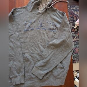 Northern Arizona University Charcoal Hoodie with Navy Logo